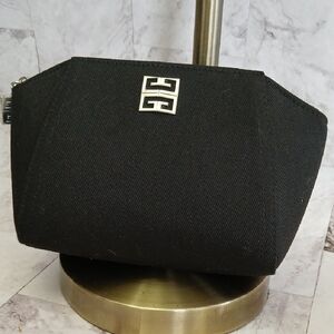 Givenchy Black Toiletry Pouch with Silver Emblem